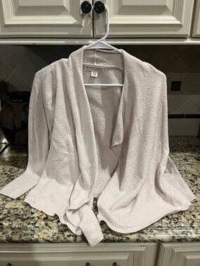 Barefoot Dreams Draped Open-Front Cardigan in Light Pink